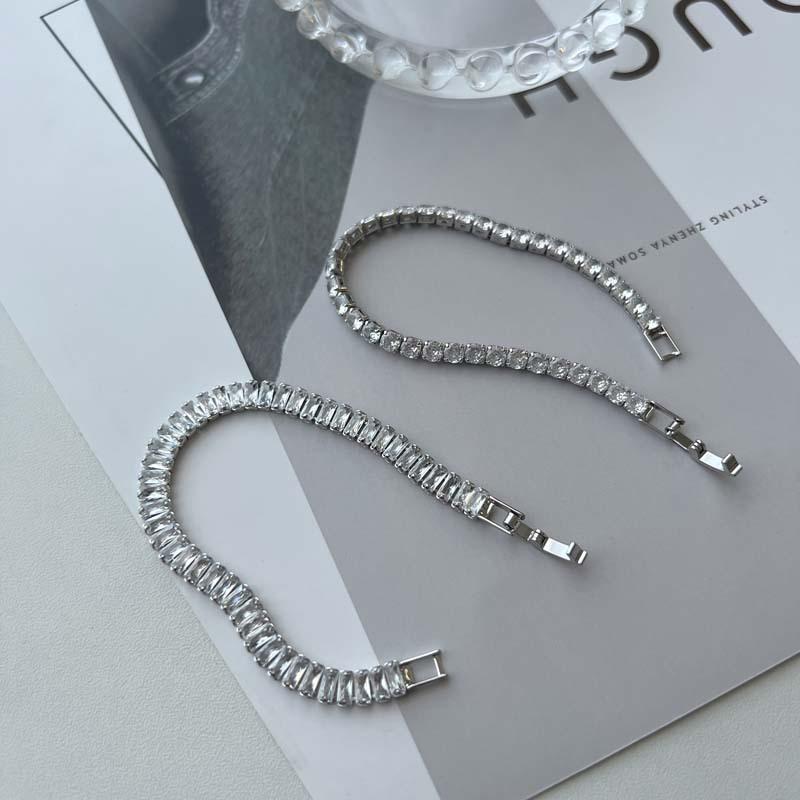 "Elegant Zircon Diamond Copper Bracelet - Luxurious European & American Cold Style Design for Women"