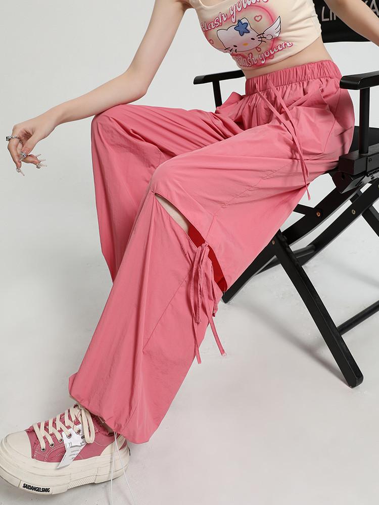 Women Fast Dry Cargo Pants With Ripped Details For Casual Streetwear