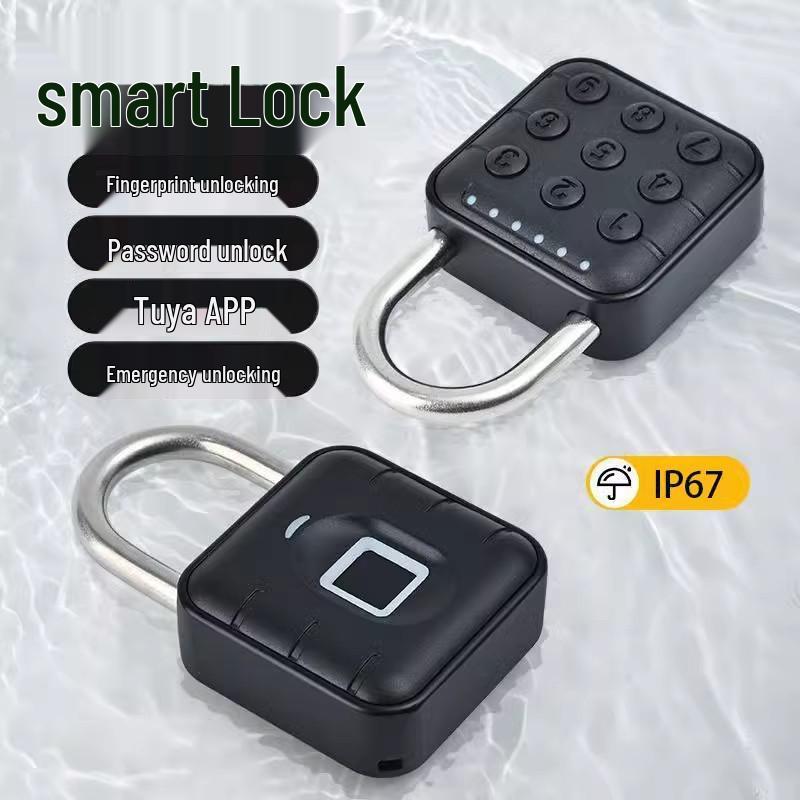 Waterproof Anti-Theft Fingerprint Smart Padlock - Stainless Steel Outdoor Lock