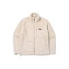 Fila Solid Color Logo Patch Mock Neck Faux Lamb Wool Jacket Unisex Jacket Beige FS2PLE4101X-LBE