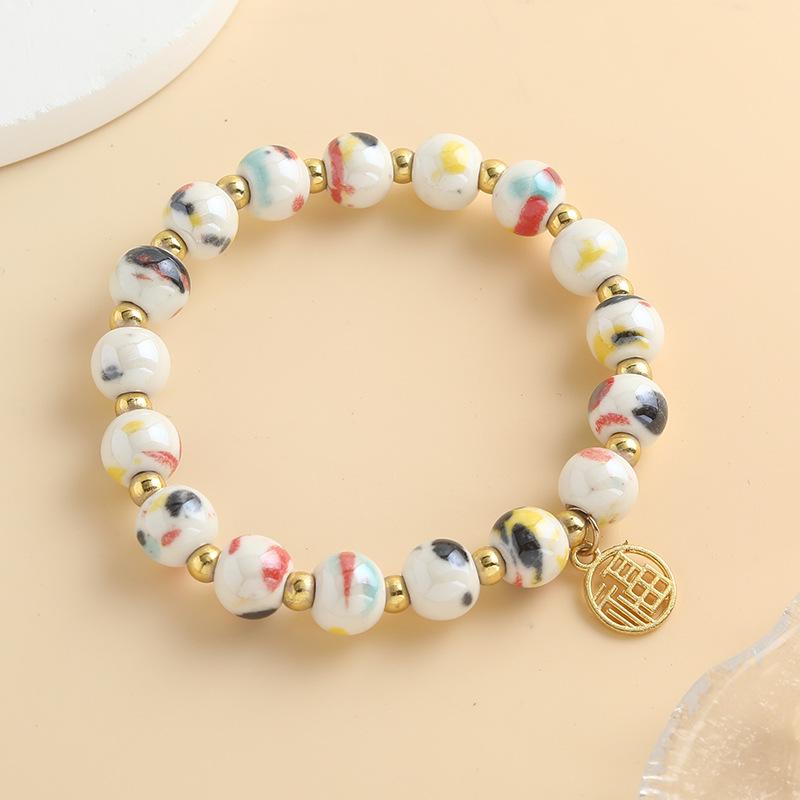1Pcs Ceramic Bracelet Hand Chain Couple Hand Chain Beaded Bracelet