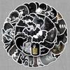 50pcs Dark Gothic Horror Stickers - Black & White Graffiti for Laptops, Journals, Tablets, and Water Bottles