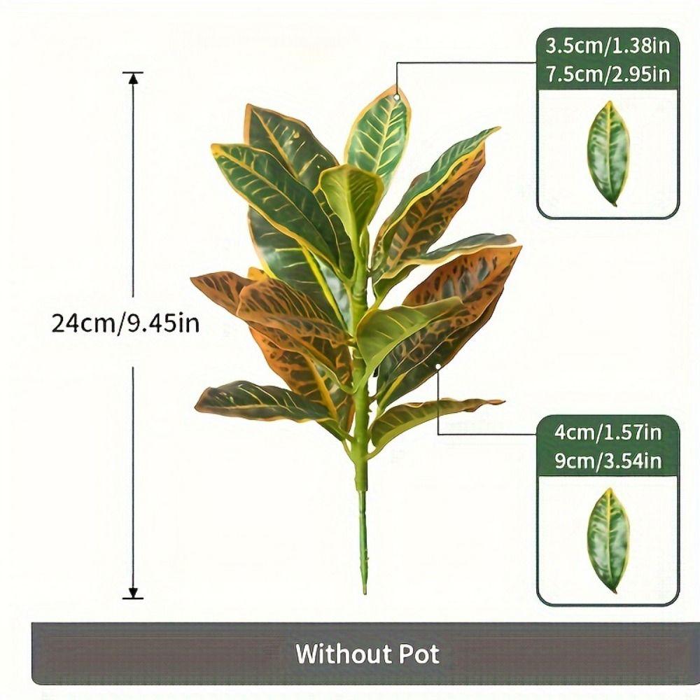 Creative 24cm/32cm Artificial Plant Green&Yellow Photo Props Simulation Plant Desktop Ornament Faux Plant Home Decoration