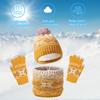 3 Pcs/Set Children Hat Scarf Glove Set Thick Knitted Warm Jacquard Cap Anti-slip Gloves Elastic Full Protection Windproof Winter Outdoor Cycling