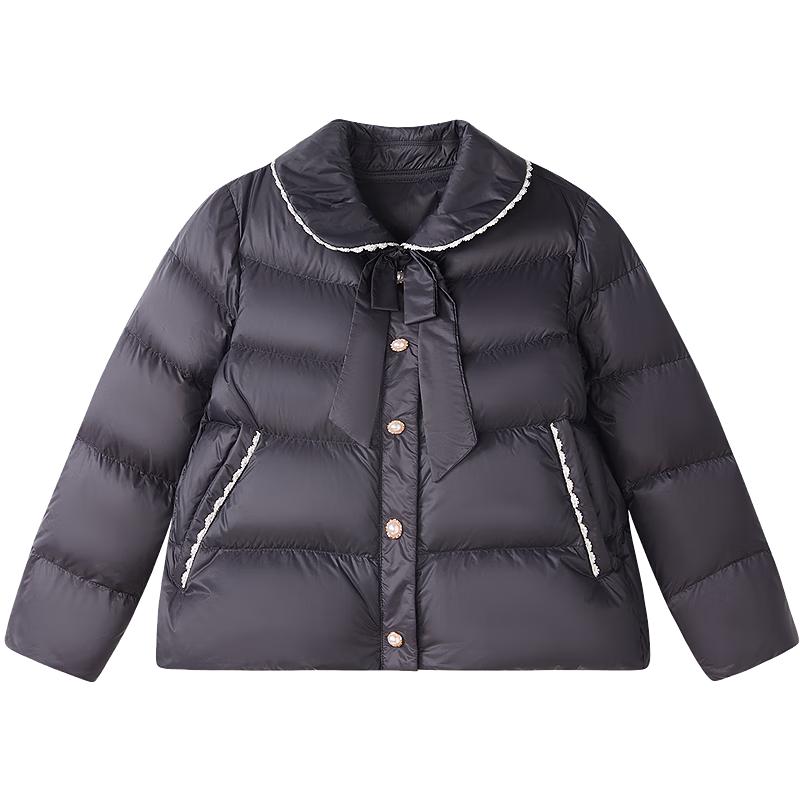 DEESHA Girls  3D Bow Lapel Hooded Winter Down Jacket 140