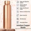 Kupferflaschen für Wasser mit auslaufsicherem Deckel | Ayurvedisches reines Kupfergefäß zum Trinken 100% reine Kupferflasche