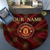Custom Name,Manchester United FC pattern round rug,Carpet Rug for Living Room Bedroom Playroom ,Non-slip Floor Mat,Holiday Gifts and Birthday Gifts.