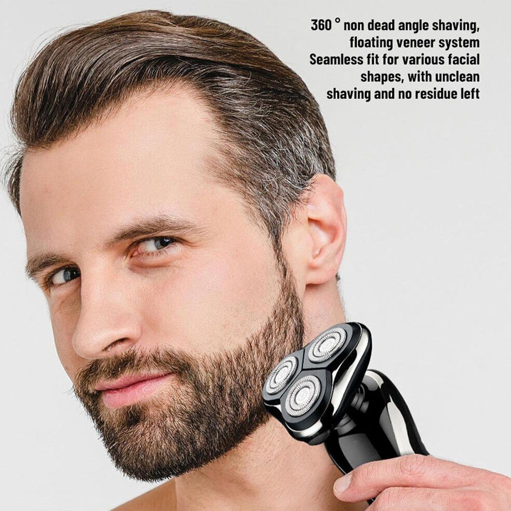 Smart Cordless Men's Razor 3-in-1 Trimmer - IPX4 Waterproof Electric Razor with LED Display and Travel Lock for Full Body Grooming