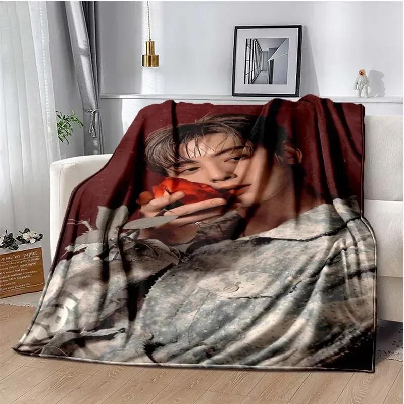 Популярний корейський актор Cha EunWoo Blanket Star Art Фланелева м'яка тепла ковдра для ліжка Спальня Ковдра для пікніка Подарунок для шанувальників