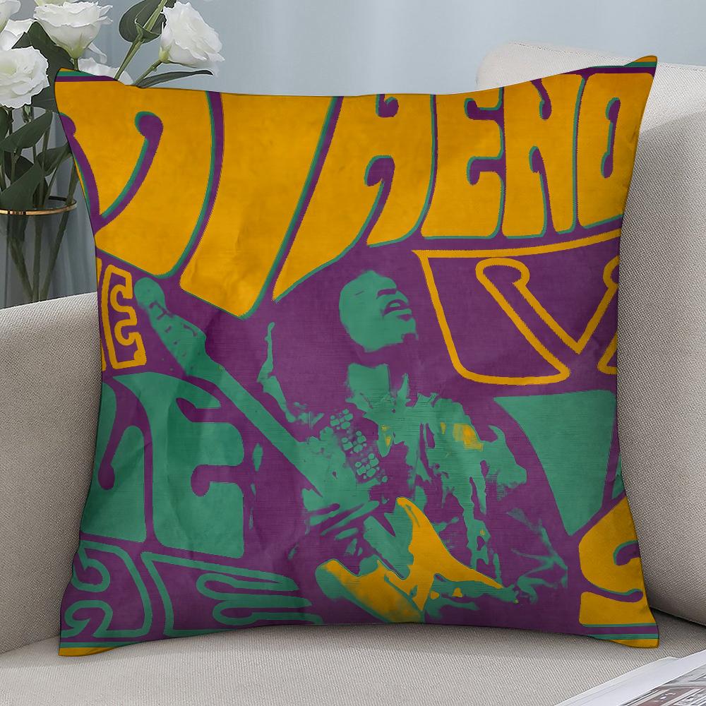 Piosenkarz J-Jimi H-Hendrix Poszewka Krótka Pluszowa Poszewki na Poduszki Sofa Dekoracyjna Prezent Dom Dwustronny Nadruk Poszewka na Poduszkę