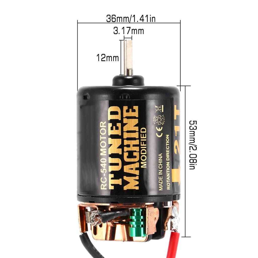 Bürstenmotor, 540 Bürstenmotor 80T Ersatz für Axial SCX10 AXI03007 90046 TRAX4 D90 MST Fernbedienung