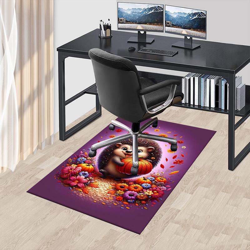 1PC Hedgehog, Pumpkin Extra Large Non Slip Floor carpet, Office, family, bedroom, Studio Large Area Rug Indoor Rugs, Vibrant Colors