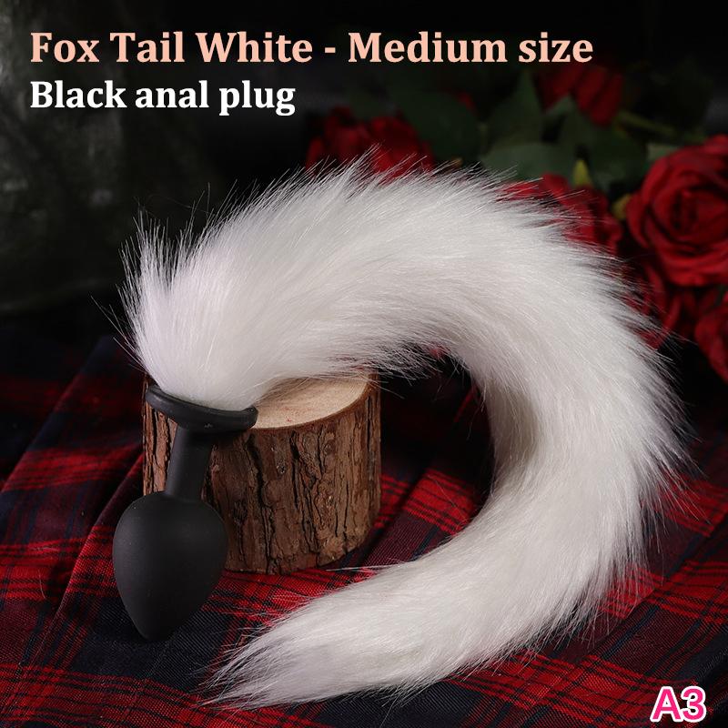 1Pc Sexy Fox Anal Plug Tail Silicone Butt Plug Dildos for Women Men Long Tail Cosplay Adult Sex Toy Game