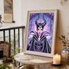 Handmade Maleficent Series Pearl Effect Frameless Art | Dark Castle & Curved Horn Cool Atmospheric Wall Art for Modern Living Room Home Decor