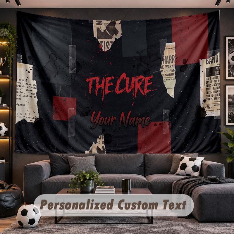 Wall Hanging Tapestry Custom NameThe Cure Pattern Personalized Printed Fabric Wall Decor
