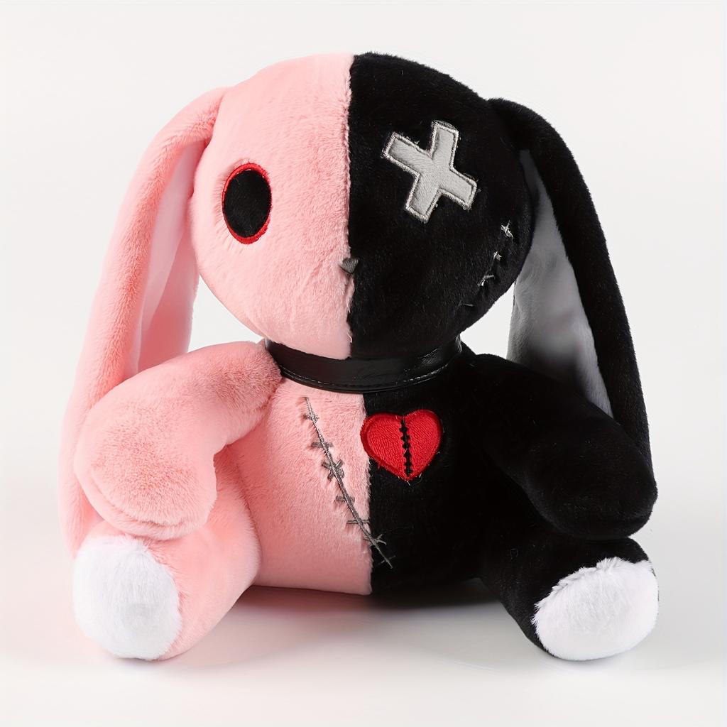 25CM Halloween Stuffed Animal Color Mosaic Reborn Rabbit Cartoon Soft Model for Boys and Girls Christmas Gifts