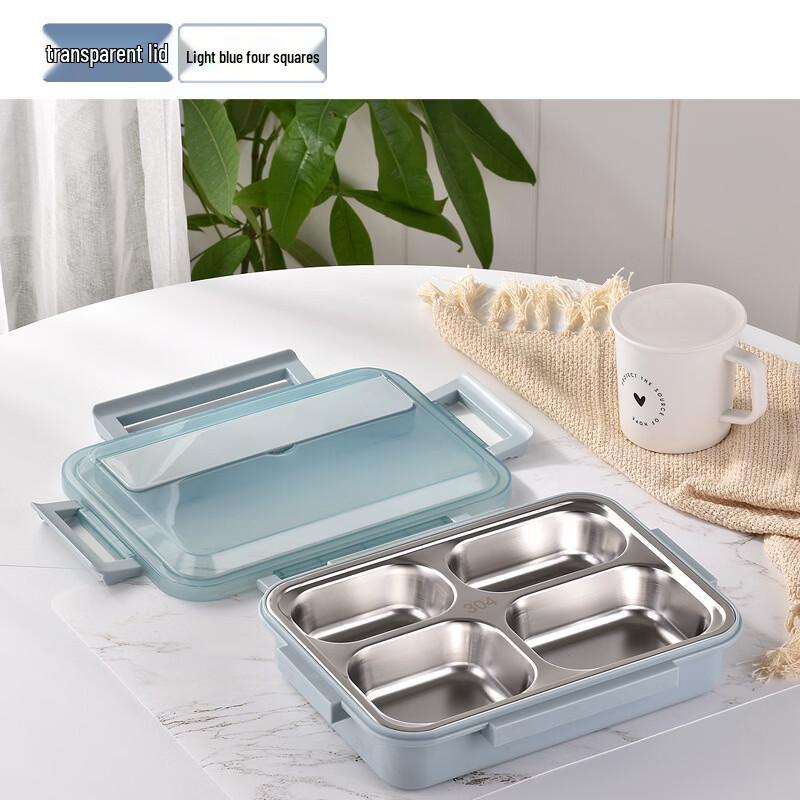 Abay 304 Stainless Steel 3-Compartment Insulated Lunch Box