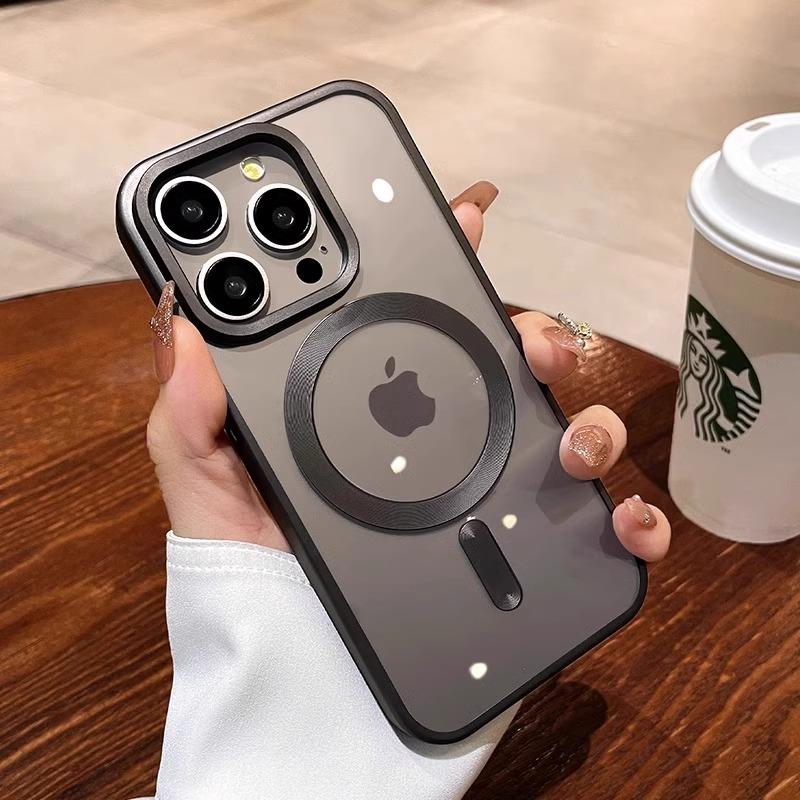 Matte Plating For Magsafe Magnetic Wireless Charge Case For iPhone 11 12 13 15 14 16 Pro Max Plus Soft Clear Shockproof Cover