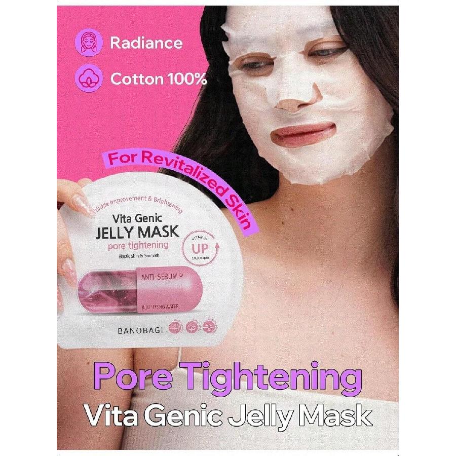 Banobagi Vita Genic Jelly Pore Tightening Face Masks - 30ml/10 Sheets | Infused With Essence And An 11 - Vitamin Complex