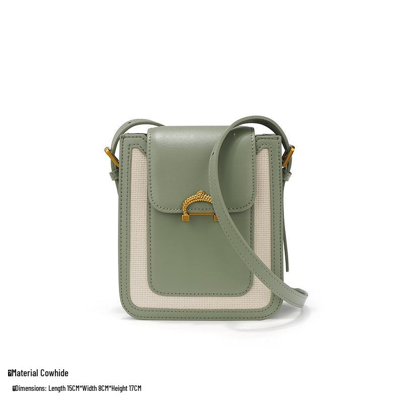 Spring 2024 Women's Genuine Leather Shoulder Crossbody Bag - Trendy Small Square Underarm Handbag