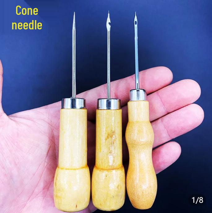 

Набор шил для ремонта обуви: Включает шило для подошвы, шило для верха, шило с крючком для нити, иглу из нержавеющей стали с ушком. Solid Wood Handle, Awl with Hole, 1 Piece