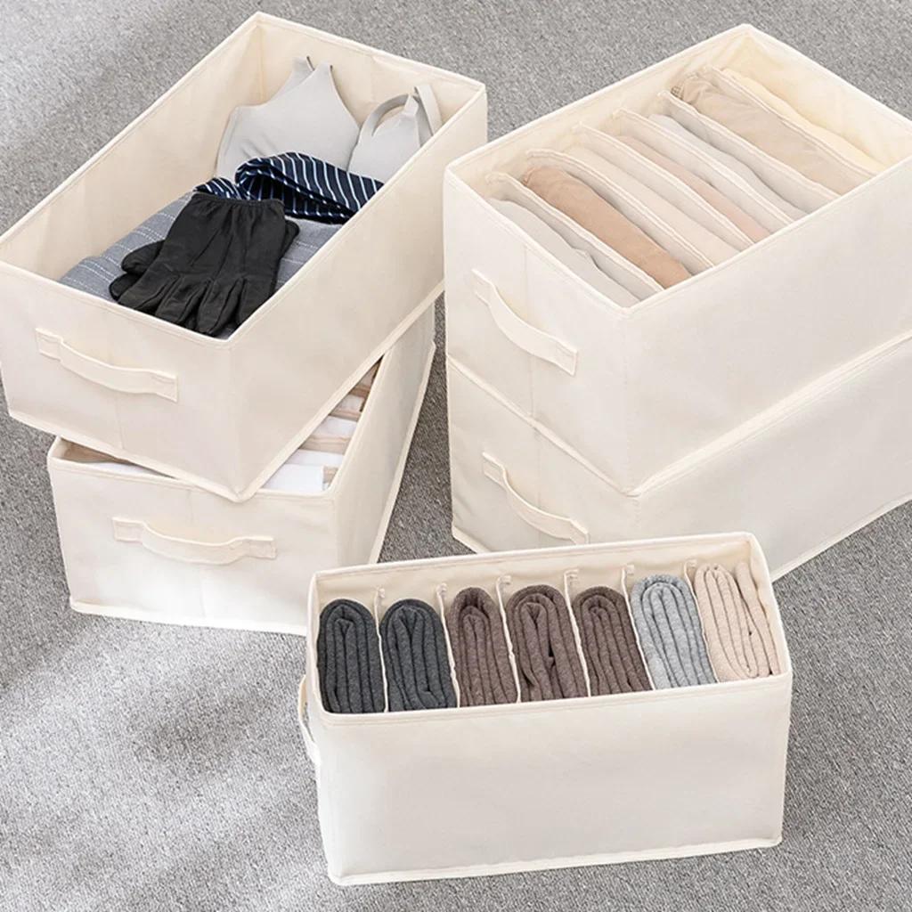 New Washable Oxford Fabric Folding CD Storage Box Underwear Foldable Bins Toys Organizer With Lid Storage Basket Laundry Basket