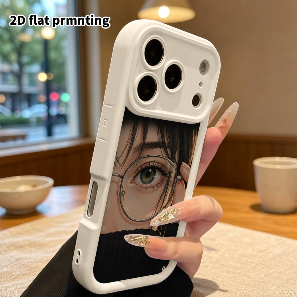 Phone case: 2D flat, suitable for iPhone 18 17 16 15 14 13 12 Pro, cartoon-style girl, perfect holiday gift for Christmas and Halloween