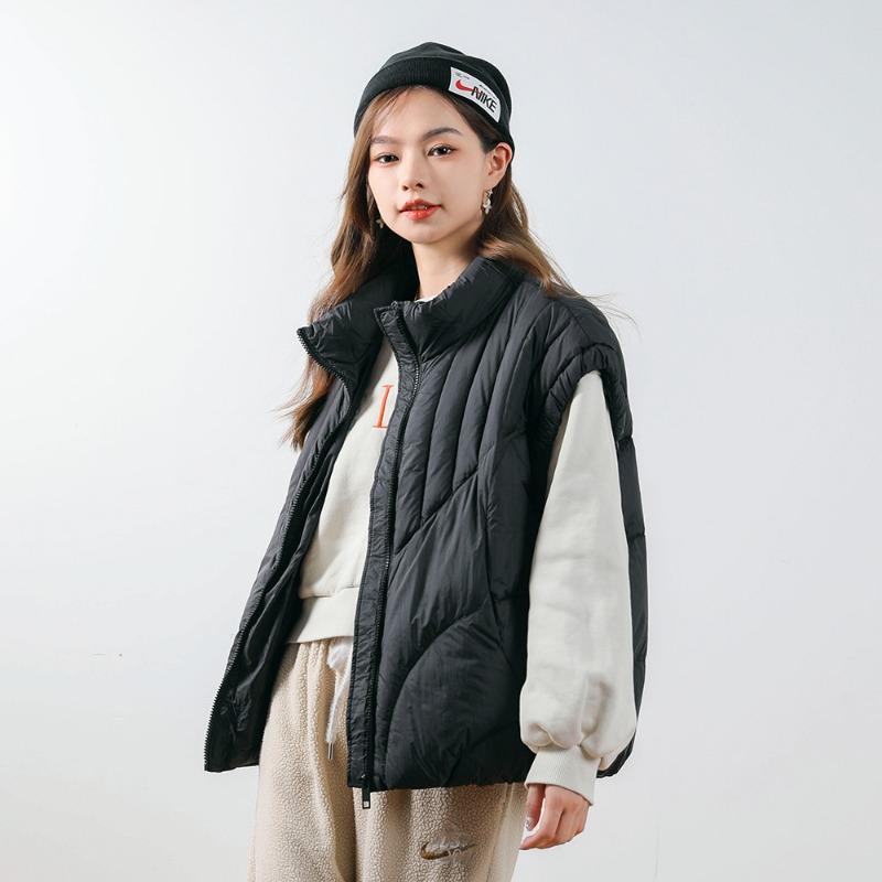

90 white duck down new national standard stand-up collar simple fashion solid color short autumn and winter down vest M