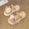 Cool slippers 2025 summer new fashionable small fresh flower thick-soled foot cover casual sandals spot women's shoes