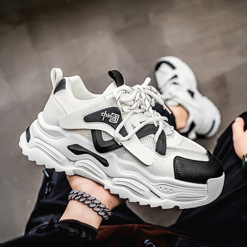 New Fashion Men 's Four Seasons Comfortable Thick Sole Shoes Students BoysTrending Soft Sole Breathable Casual Running Sneakers