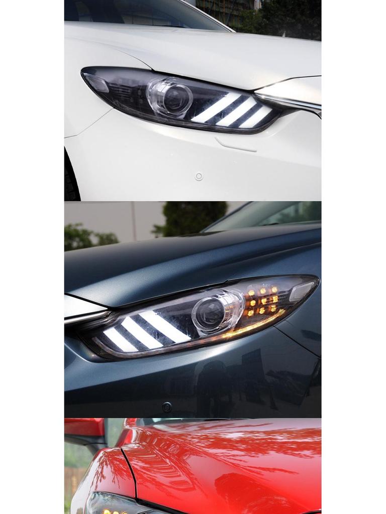 Compatible Headlight Assembly for 2014-2016 Mazda 6 Atenza with Mustang-Style LED DRL & Flowing Turn Signals