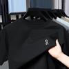 2026 Verão Novo Leve Gola Redonda Masculina Manga Curta Estampada Camiseta Caimento Solto Adequada para Meia-idade e Jovens