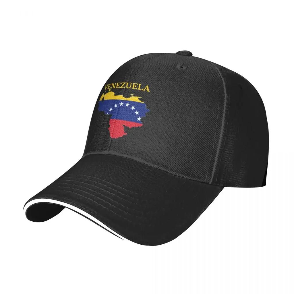 Venezuela-Kartenflaggen-Baseballkappe, Hip-Hop-Stil, venezolanische Sandwich-Mütze, Unisex, verstellbare Kopfbedeckung, Trainingsmütze