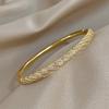 1A Stylish Twisted Half-circle Rhinestone Copper Bracelet, an Elegant and Versatile New Spring/summer Couple's Bracelet, Suitable for Daily Wear and