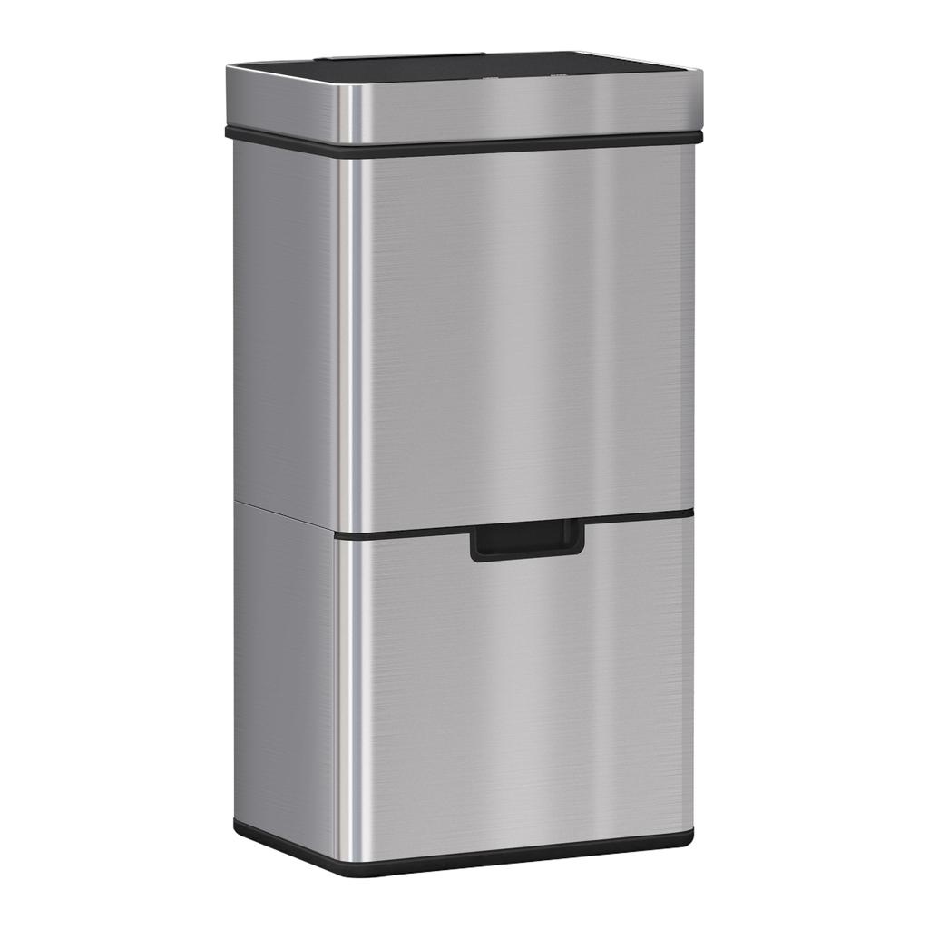 Kitchen Waste Bin, 72 L, Motion Sensor, 3 Compartments, 42 x 30 x 81 cm, Grey