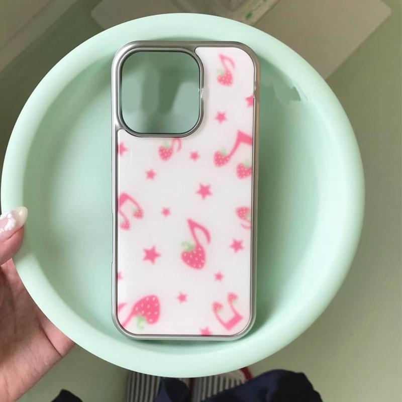

Pink Strawberry Note Cartoon Stars Cute Girl Heart Phone Case For iPhone 17 AIR 16 E 15 14 13 12 11 Pro Max X 7 8 Plus Y2K Cover iPhone Air