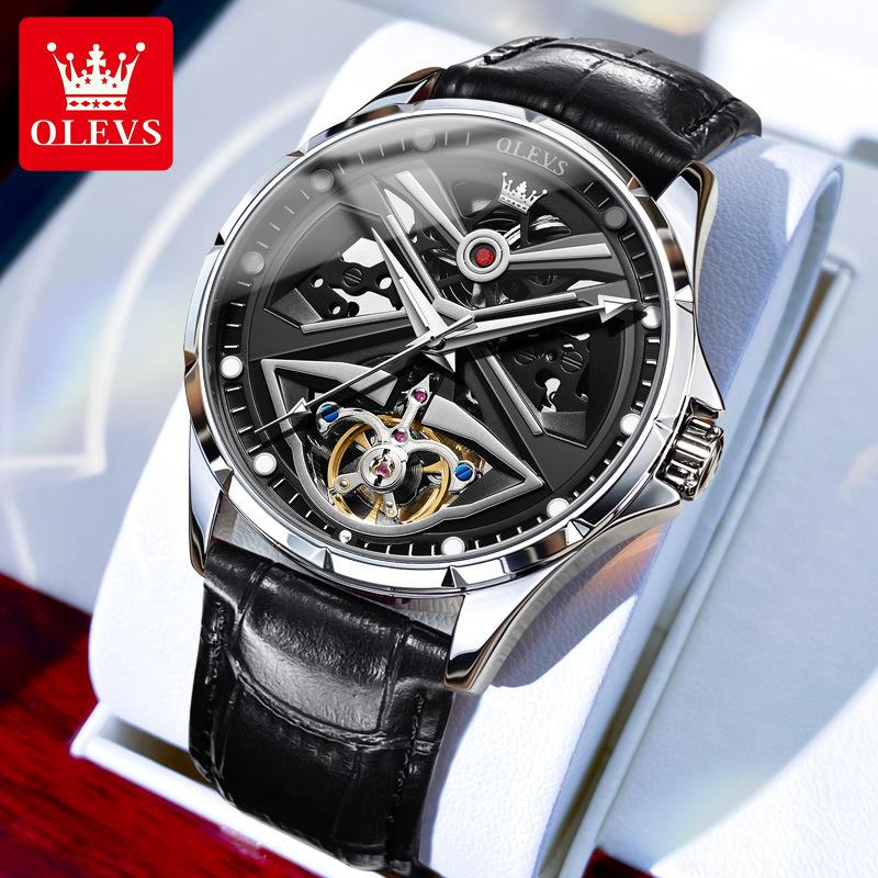 

Брендовые часы OLEVS, модные индивидуальные трендовые водонепроницаемые светящиеся механические часы, мужские часы, мужские часы