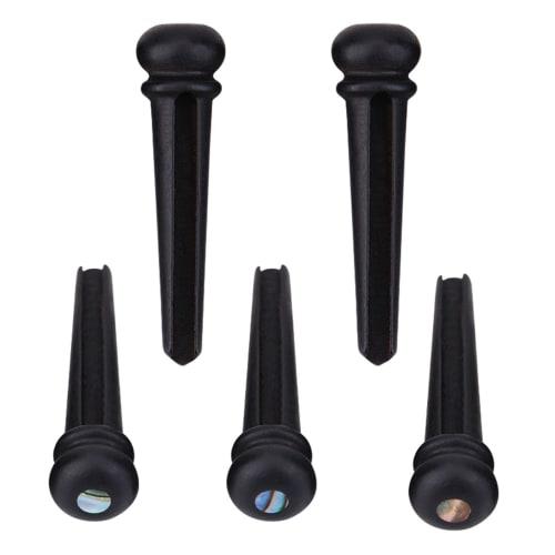 Set of 6 Natural Ebony Wood Guitar Bridge Pins, Lightweight and Easy to Use, for Guitar Replacement, Repair, and Modification