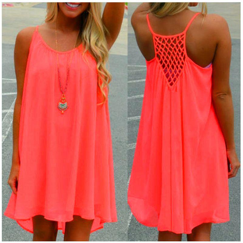 Women's Elegant Summer Beach Wear Bikini Cover Up Boho Swimwear Swing Sun Dress