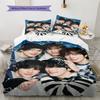 Txt Pattern Bedding Set Quilt Cover Pillowcase Home Decor Gift (1 * duvet cover + 2 * pillowcase, without core)