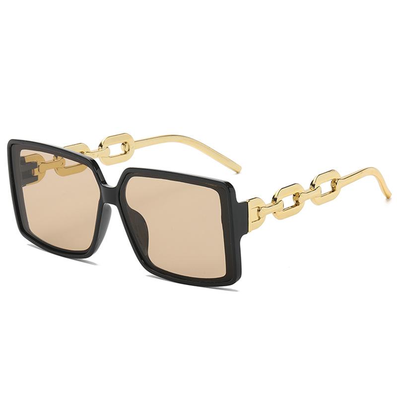 

Trendy New Chain Legs Sunglasses Women s Fashion Large Frame Square Sunglasses Hip Hop Internet Celebrity Glasses 18126