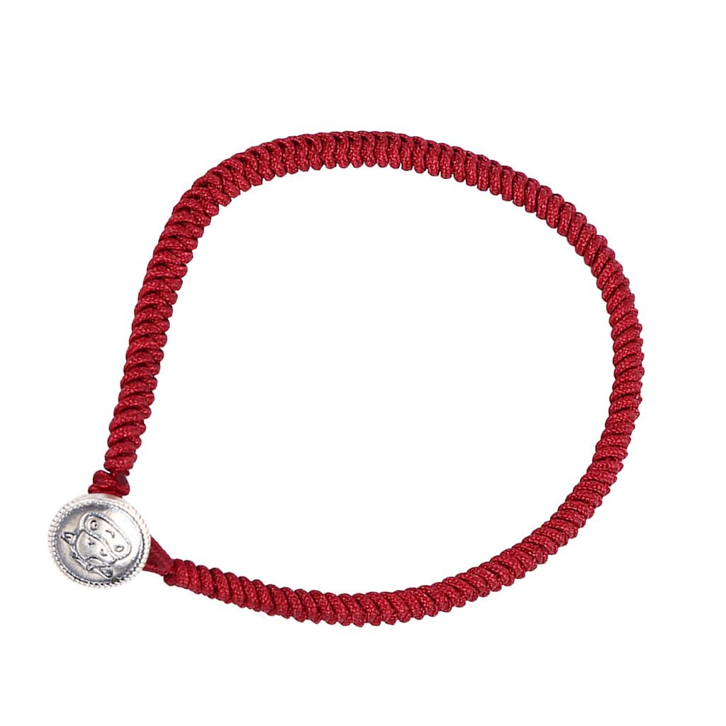 Ox Zodiac Bracelet Red Rope S925 Silver Ornament Woven Bracelet Accessory for Men Women