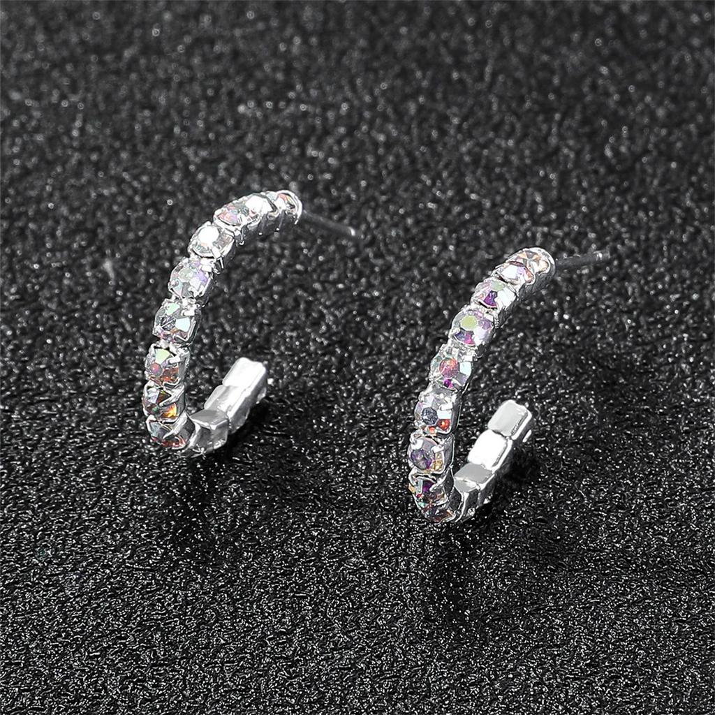 Simple Versatile Rhinestone Earrings Senior Sense Of Niche Design Temperament Earrings Female Luxury Shiny Earrings Jewelry
