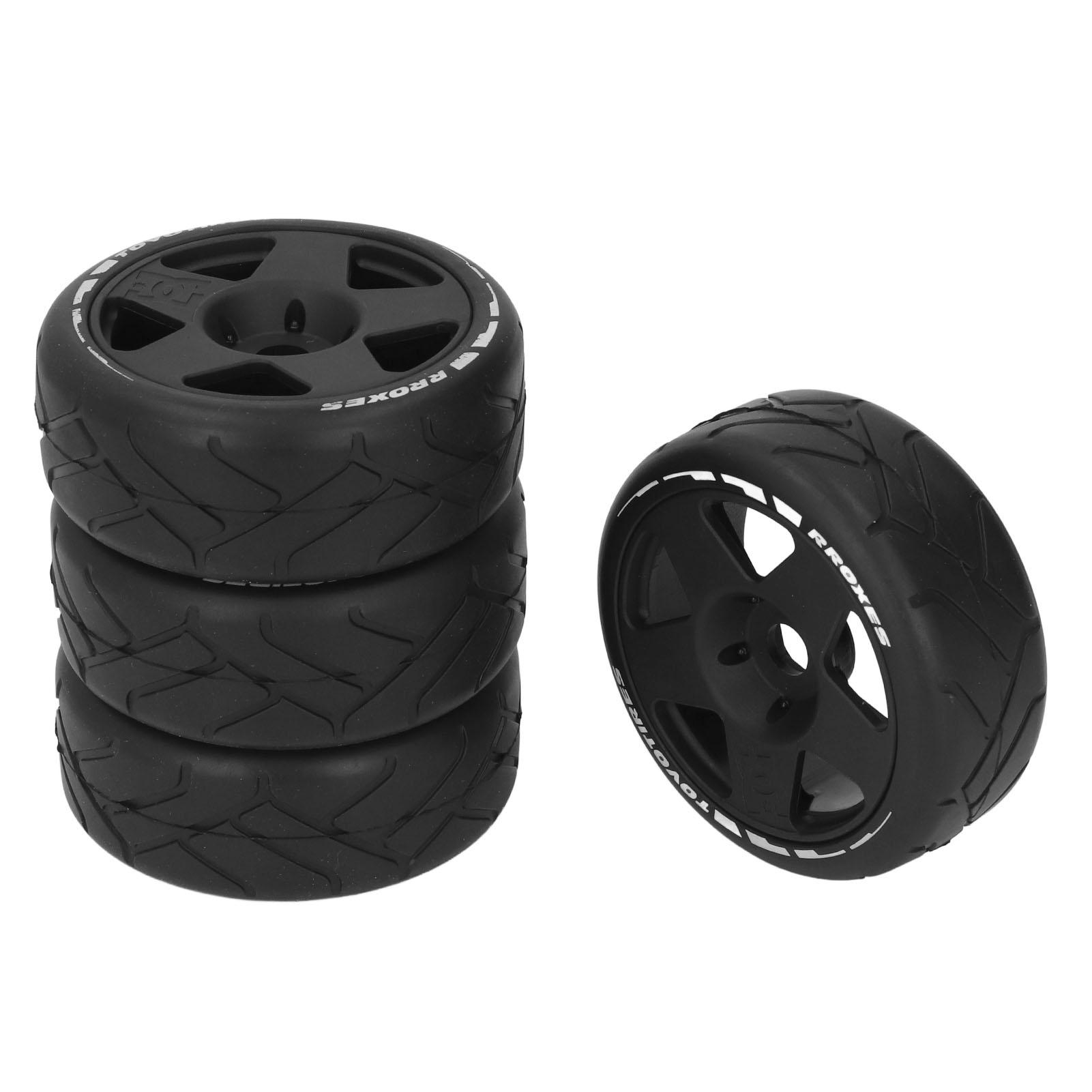 

4 PCS 18 GT RC Wheels Strong Grip Road Racing Tires Wear Resistant On Road Wheels with 17mm чорний