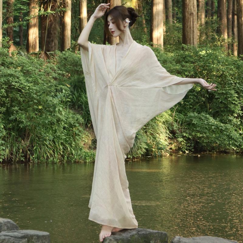 Letní volný střih Hanfu šaty pro ženy inspirované zenem