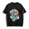 Cube Life Scene Print Tees Unisex Fun Art Casual Tops Pure Cotton T-shirt