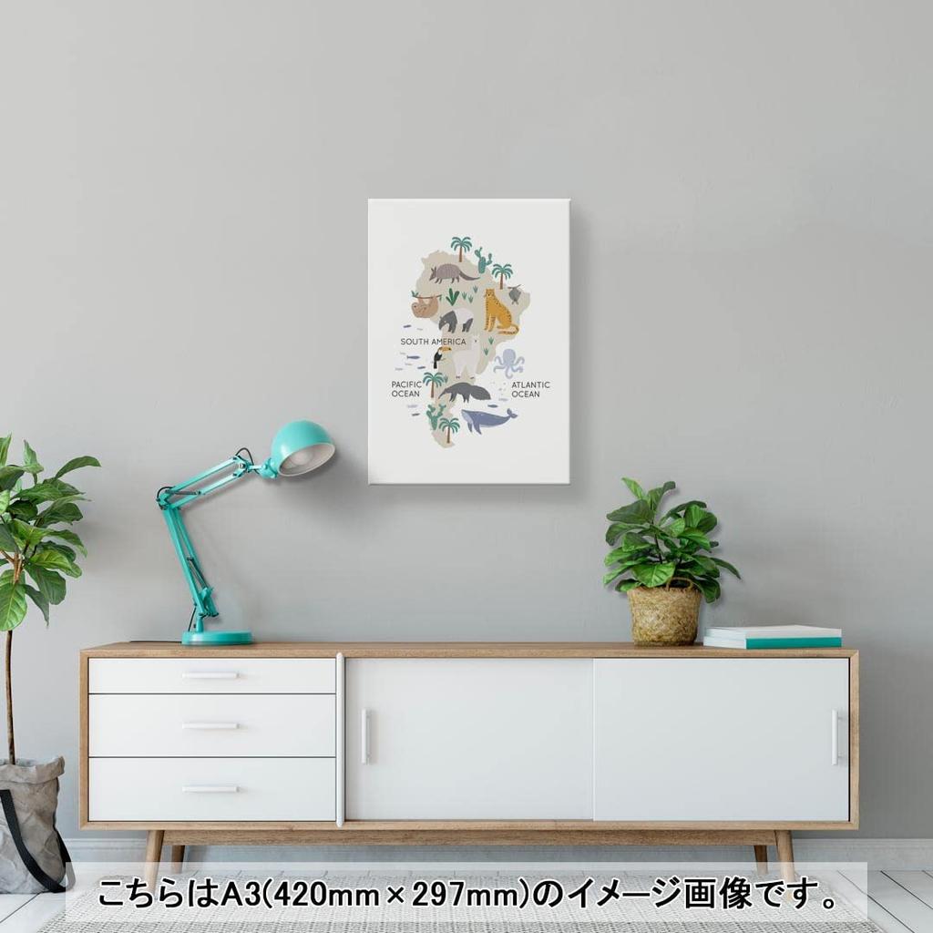 Art Panel Painting Decoration igsticker 420mm x 297mm A3 Photo Wall Hanging Wooden Frame Interior Stylish 019963 Animals South America Map