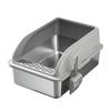 High-Sided Cat Litter Box Odor-Resistant Stainless Steel for Cats