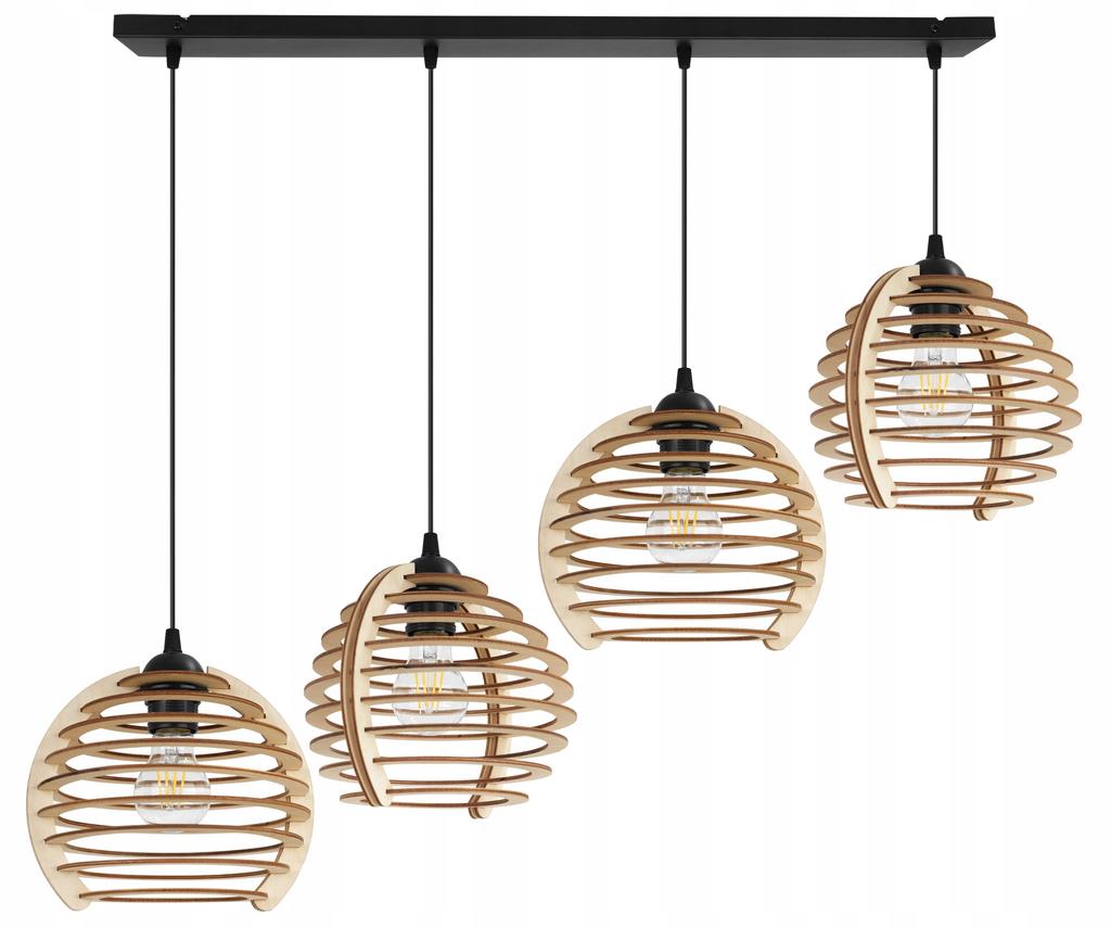 Hanging Lamp, Ceiling Chandelier, Wooden, Led Lampshade