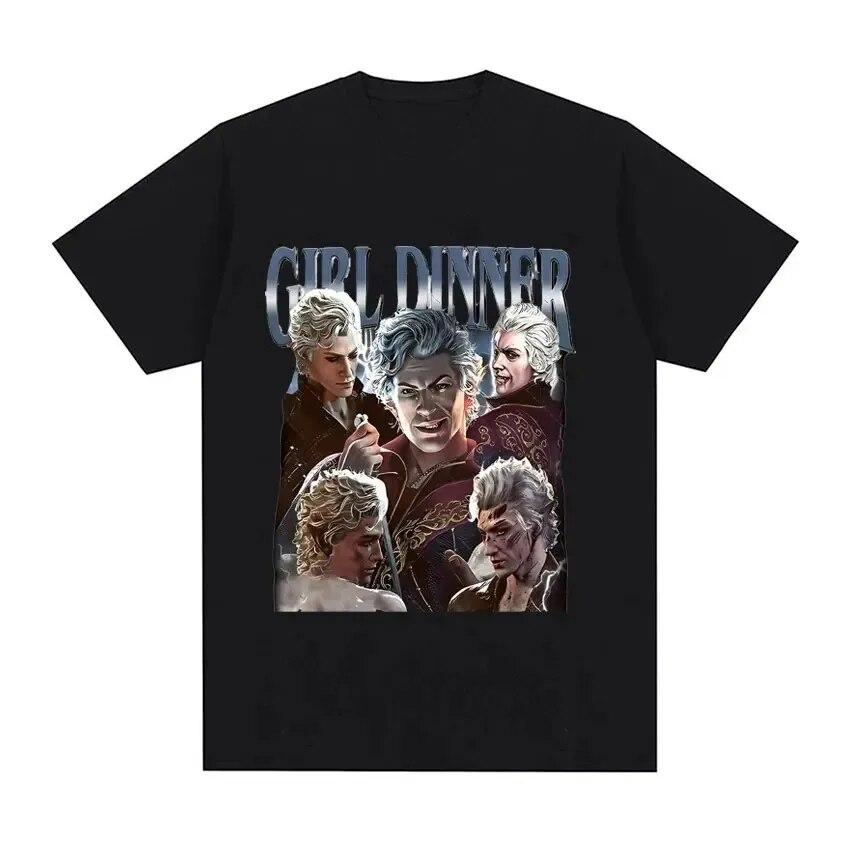 Retro Astarion Halsin Baldurs Gate 3 Unisex Women Print Tee Cotton T Shirt Short Sleeve Tshirt Fashion Oversized T-shirts Clothes